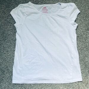 H&M girls plain white shirt sleeve shirt, 6-8​​​​
